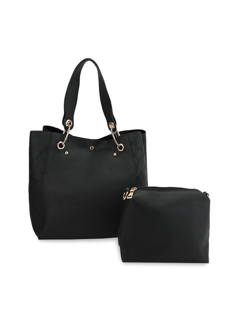 

Kazo Black Solid Handheld Bag with Pouch