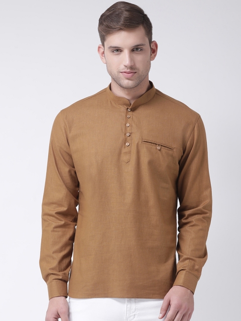 

TABARD Men Brown Solid Straight Kurta