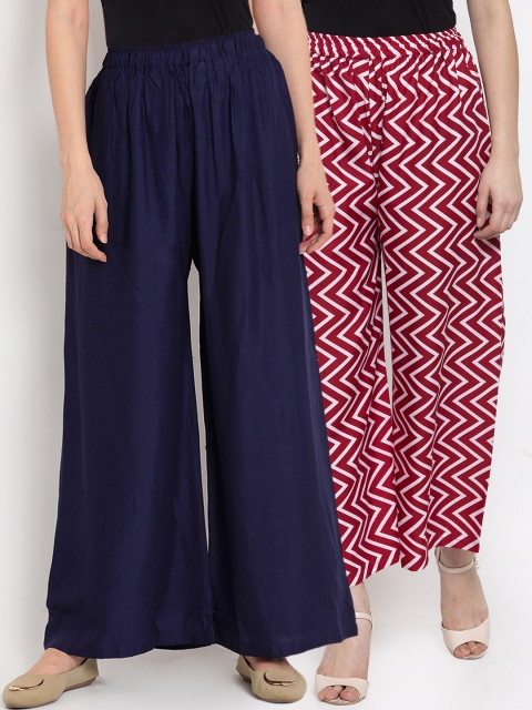 

TAG 7 Women Set of 2 Wide Leg Palazzos, Red