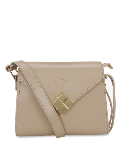 

Satchel Bags Beige Solid Sling Bag