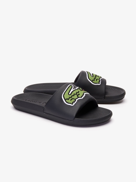 

Lacoste Men Black & Green Printed Sliders