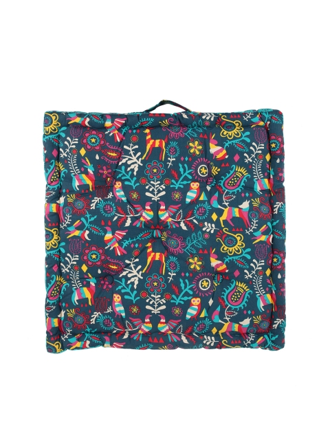 

Chumbak Unisex Teal Blue & Pink Printed Feather Flaunt Floor Cushion