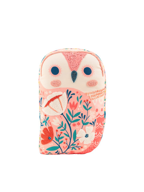 

Chumbak Pink & Green Humming Hoots Shape Cushion