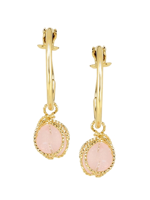

SATCHEL Peach-Coloured & Gold-Toned Spherical Drop Earrings
