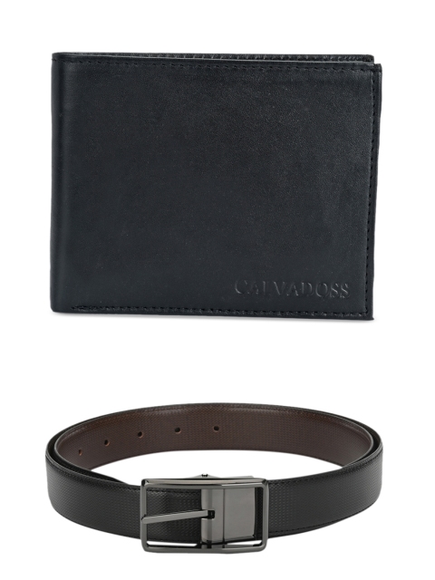 

Calvadoss Men Black & Brown Premium Belt & Wallet Accessory Gift Set