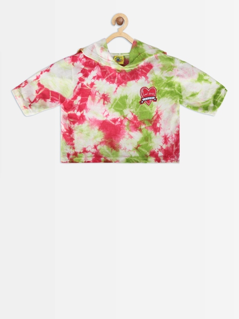 

Punkster Girls Multicoloured Dyed Crop Top, Multi