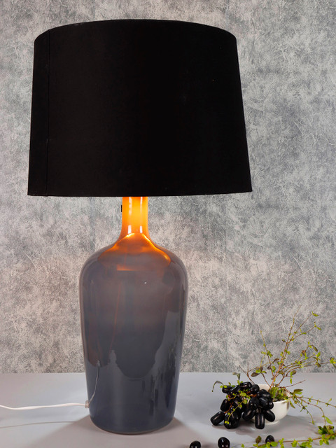 

Grated Ginger Black Solid Bedside Table Lamp with Shade