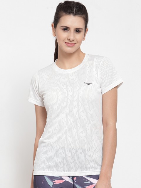 

Boston Club Women White Printed Round Neck T-shirt