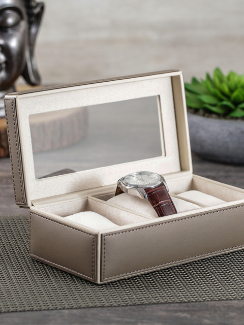 

Pure Home and Living Brown & Cream 3 Part Watch Organiser