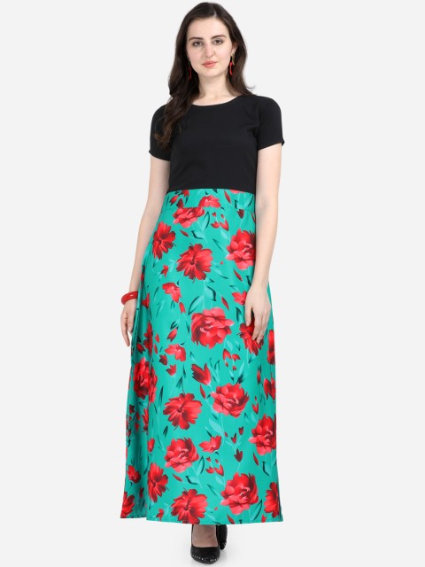 

Florence Women Green & Black Printed Maxi Dress
