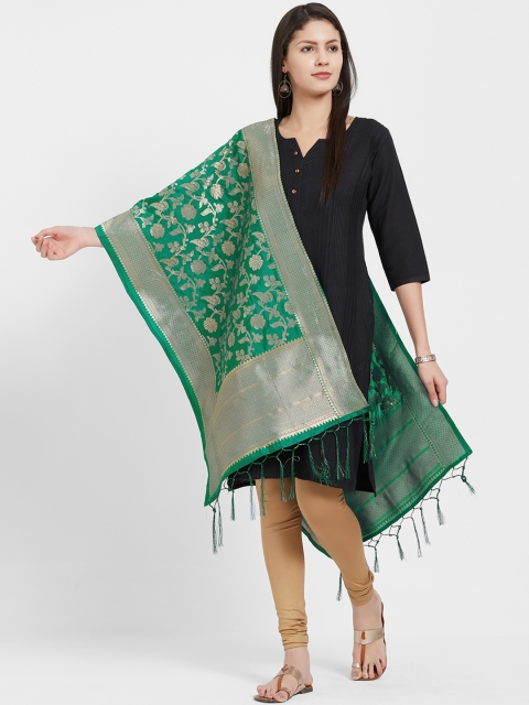 

Faserz Green Woven Design Art Silk Dupatta