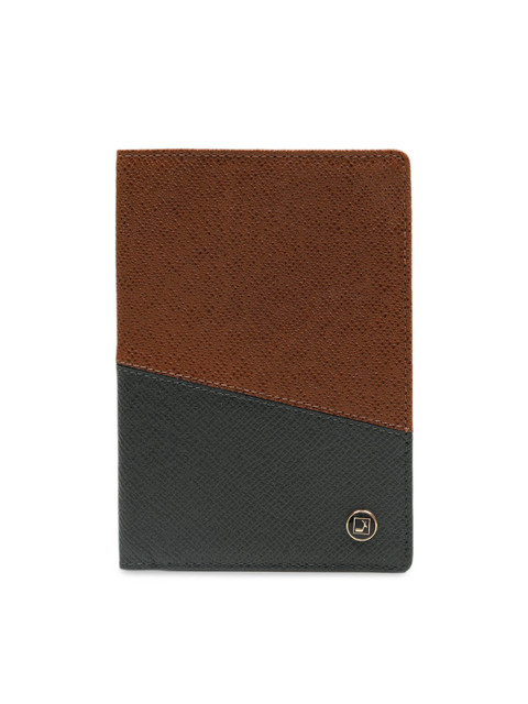 

Da Milano Men Brown & Green Solid Leather Passport Holder