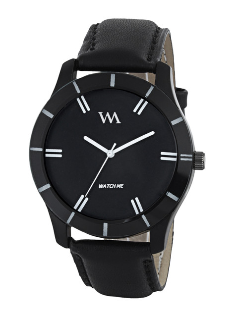 

WM Men Black Leather Analogue Watch WMAL-006
