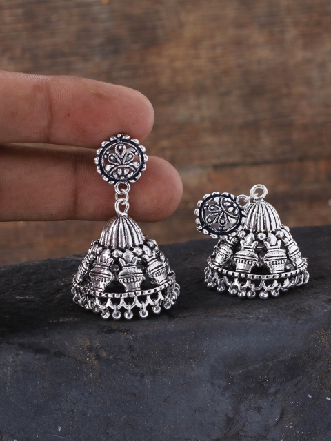 

Silvermerc Designs Silver-Plated Handcrafted Dome Shaped Jhumkas