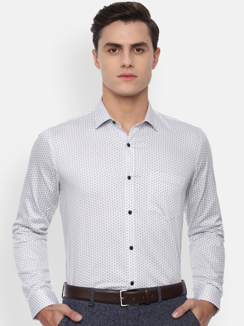 

Van Heusen Men White & Black Slim Fit Printed Formal Shirt