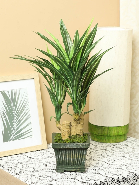 

PolliNation White & Green Artificial Yucca Bonsai with Fiber Pot