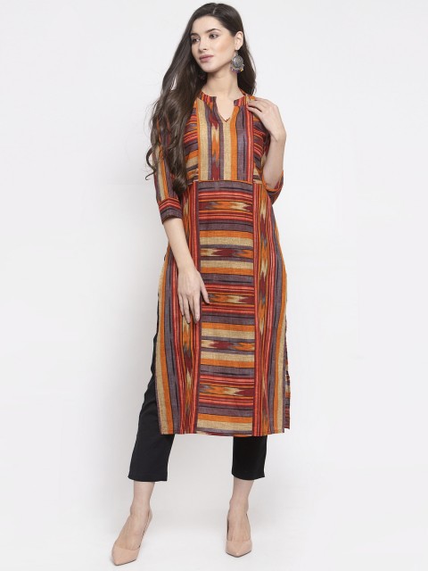 

Indibelle Women Multicoloured & Black Printed Kurta with Trousers, Multi