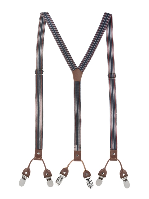 

The Tie Hub Men Blue & Red Striped Y Back Suspender