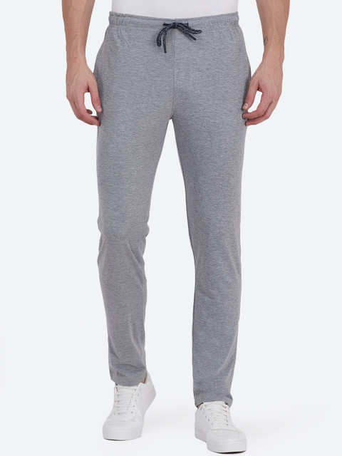 

VINENZIA Men Grey Melange Solid Slim-Fit Track Pants