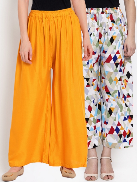 

TAG 7 Women Pack of 2 Wide Leg Palazzos, White