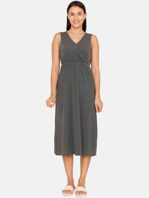 

Zivame Grey Solid Nightdress