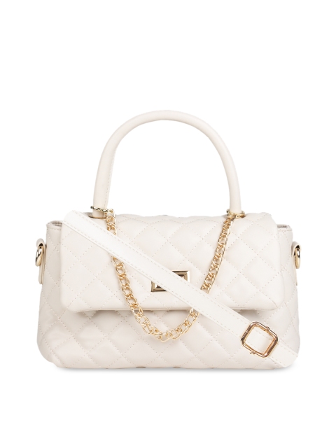 

Addons Women Cream-Coloured Quilted Satchel Bag