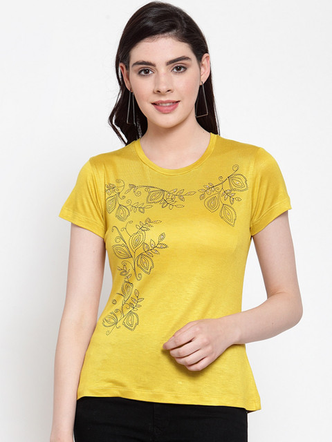 

armure Women Yellow Printed Top