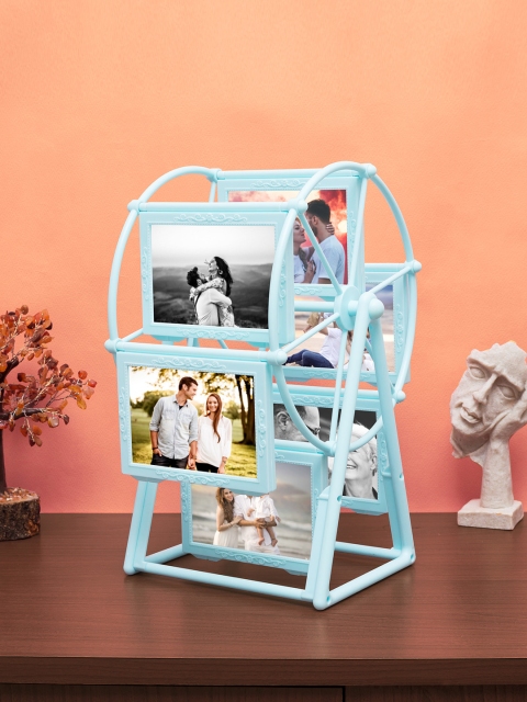 

Golden Peacock Blue Solid Table-Top Photo Frame