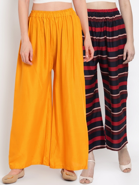

TAG 7 Women Pack of 2 Wide Leg Palazzos, Black