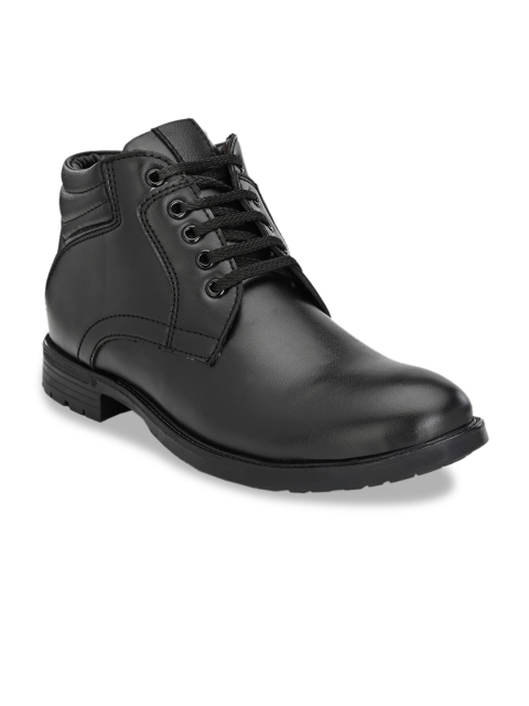 

San Frissco Men Black Mid-Top Flat Boots