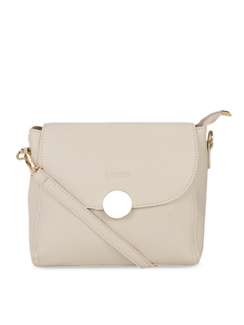 

Satchel Bags Off-White Solid Sling Bag