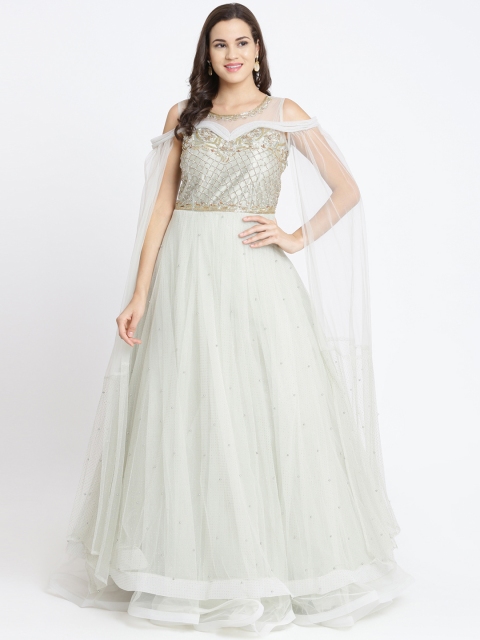 

Koskii Women Green Embellished A-Line Dress
