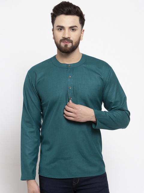 Jompers Men Green Straight Regular Fit Solid Casual Shirt