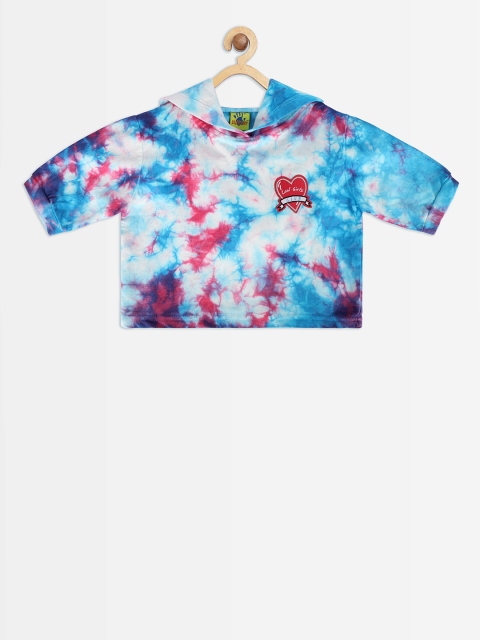 

Punkster Girls Multicoloured Dyed Crop Top, Multi