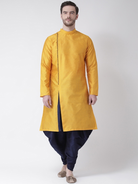 

DEYANN Men Yellow Printed Straight Kurta