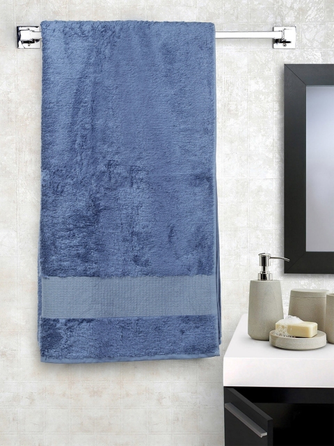 

Portico New York Set of 4 Unisex Blue Solid 600 GSM Lagoon Bamboo Bath Towels