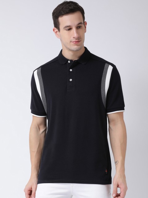 

Club York Men Black Solid Polo Collar T-shirt