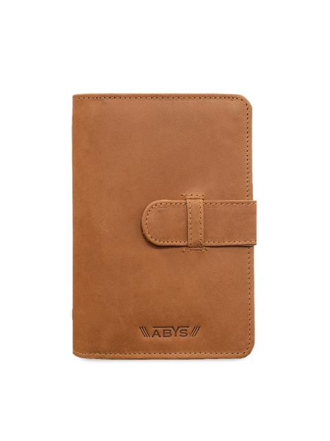 

ABYS Unisex Tan Brown Solid Leather Passport Holder