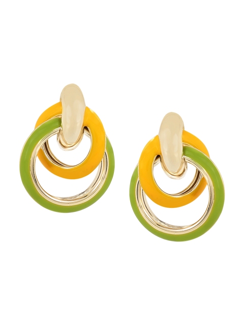 

SATCHEL Green & Yellow Circular Drop Earrings