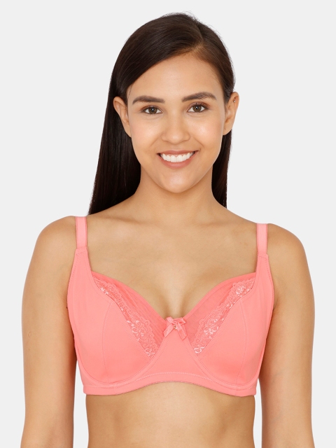

Zivame Peach-Coloured Solid Underwired Non Padded Everyday Bra ZI1387FASHONUDE