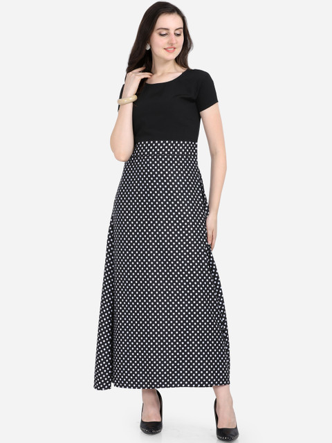

Florence Women Black & White Printed Maxi Dress