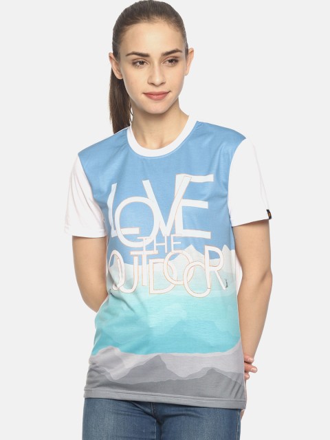 

Wolfpack Women White Printed Round Neck T-shirt