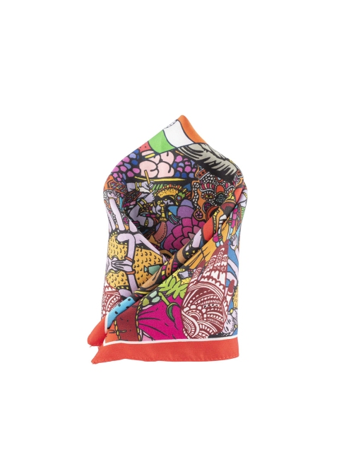 

The Tie Hub Multicoloured Printed Silk Pocket Square, Red