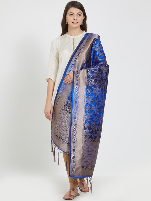 

Faserz Blue Woven Design Banarasi Dupatta