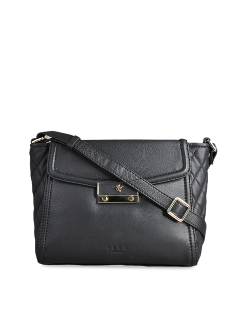 

ILEX Black Solid Leather Sling Bag