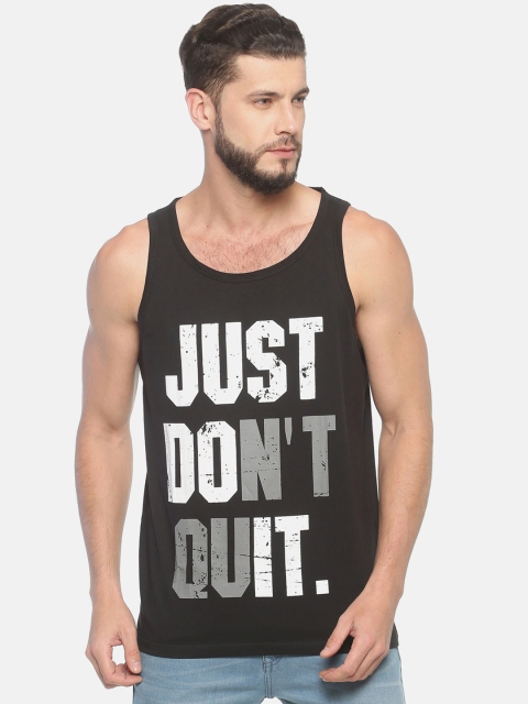 

T-Tog Men Black Printed Scoop Neck Innerwear Vest