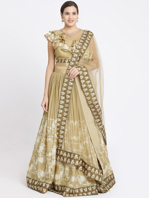 

Koskii Gold-Coloured Ready to Wear Lehenga & Blouse with Dupatta