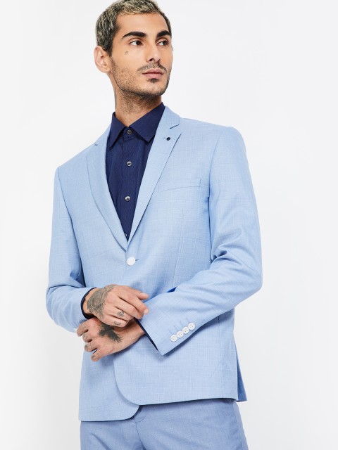 

CODE by Lifestyle Men Blue Solid Slim Fit Single-Breasted PVL KEVIN B Formal Blazer