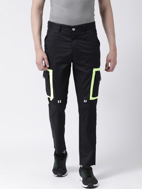 

REALM Men Navy Blue Slim Fit Solid Cargos