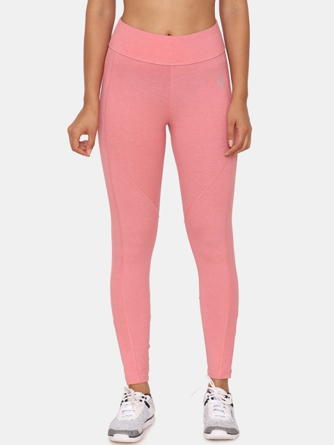 

Zelocity Women Peach-Coloured Solid Tights